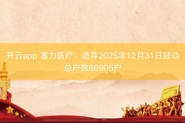 开云app 塞力医疗：遗弃2025年12月31日鼓动总户数66905户