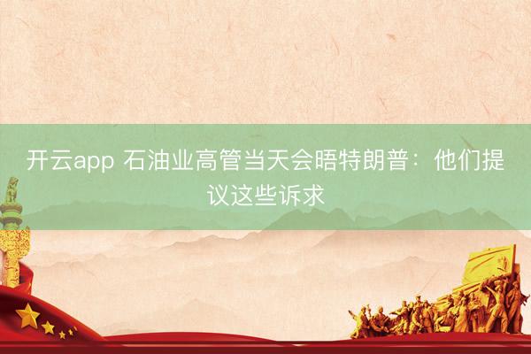 开云app 石油业高管当天会晤特朗普：他们提议这些诉求