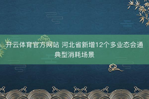 开云体育官方网站 河北省新增12个多业态会通典型消耗场景