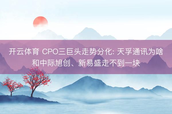 开云体育 CPO三巨头走势分化: 天孚通讯为啥和中际旭创、新易盛走不到一块