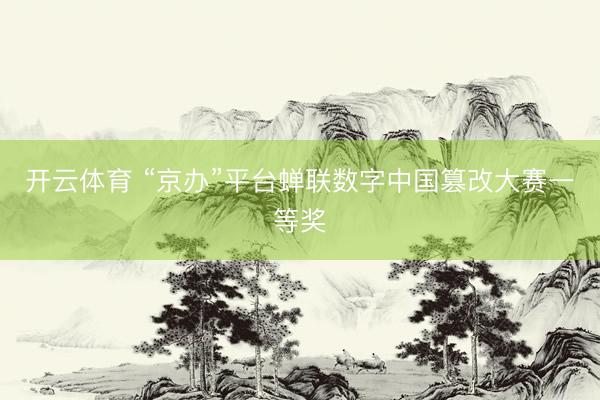 开云体育 “京办”平台蝉联数字中国篡改大赛一等奖