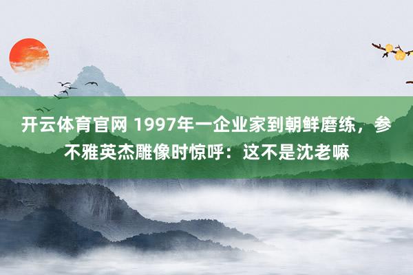 开云体育官网 1997年一企业家到朝鲜磨练，参不雅英杰雕像时惊呼：这不是沈老嘛