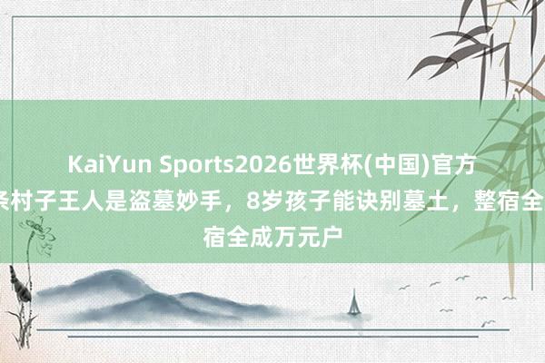 KaiYun Sports2026世界杯(中国)官方网站 整条村子王人是盗墓妙手，8岁孩子能诀别墓土，整宿全成万元户