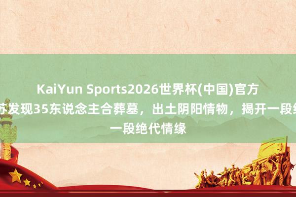 KaiYun Sports2026世界杯(中国)官方网站 江苏发现35东说念主合葬墓，出土阴阳情物，揭开一段绝代情缘
