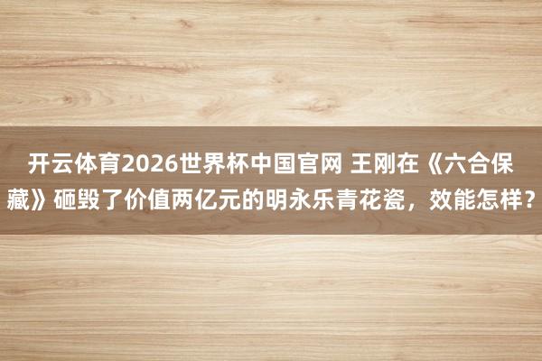 开云体育2026世界杯中国官网 王刚在《六合保藏》砸毁了价值两亿元的明永乐青花瓷，效能怎样？