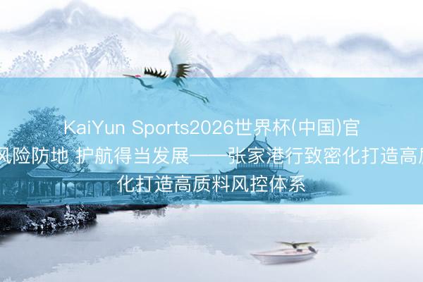 KaiYun Sports2026世界杯(中国)官方网站 筑牢风险防地 护航得当发展——张家港行致密化打造高质料风控体系