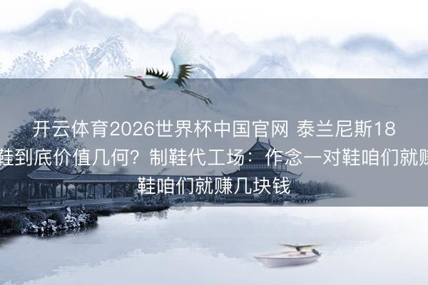 开云体育2026世界杯中国官网 泰兰尼斯1879元童鞋到底价值几何？制鞋代工场：作念一对鞋咱们就赚几块钱