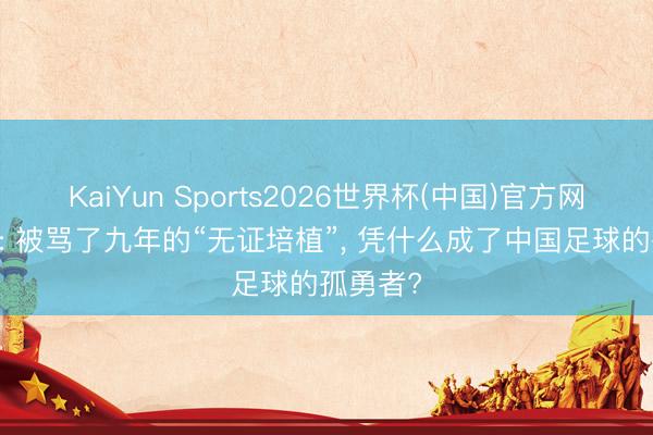 KaiYun Sports2026世界杯(中国)官方网站 董路: 被骂了九年的“无证培植”， 凭什么成了中国足球的孤勇者?