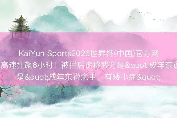 KaiYun Sports2026世界杯(中国)官方网站 12岁男孩偷开邻居车高速狂飙6小时！被拦后谎称我方是"成年东说念主，有矮小症"